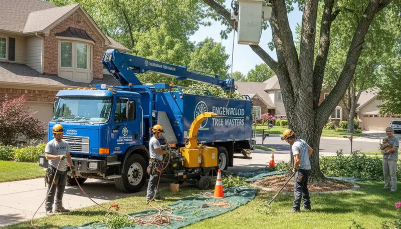 Residential tree removal and trimming service in Englewood, CO improving homeowner safety and curb appeal
