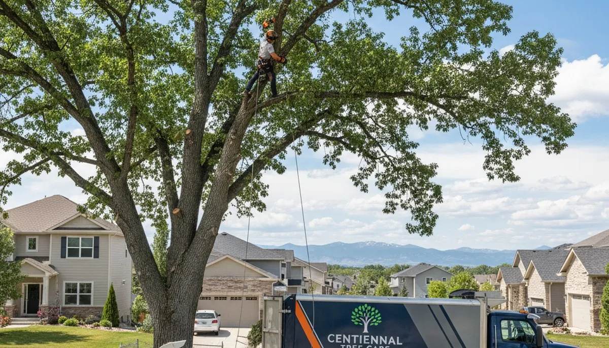 Professional tree removal service in Denver CO safely cutting and clearing large trees