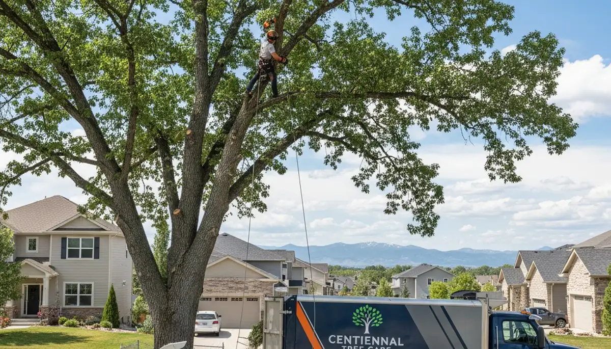 Professional tree removal service in Denver CO safely cutting and clearing large trees