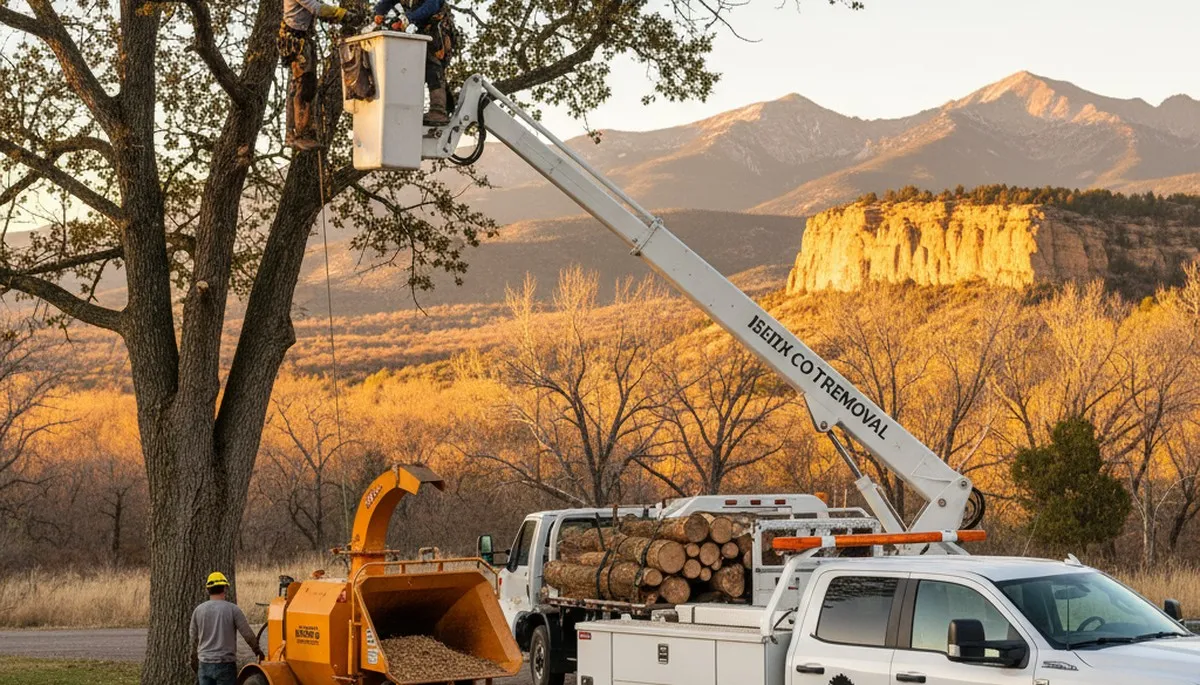 Professional tree removal service in Denver CO safely cutting and clearing residential trees