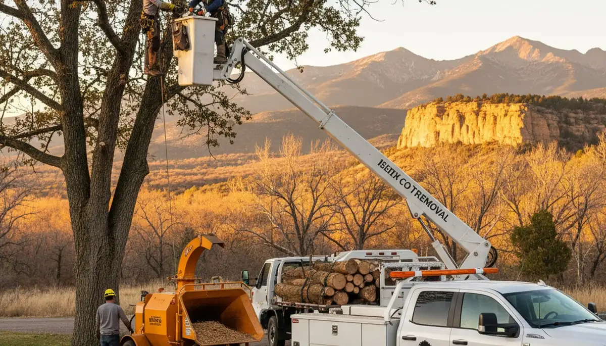 Professional tree removal service in Denver CO safely cutting and clearing residential trees