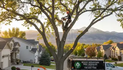 Professional tree removal service in Denver, CO by certified arborists safely clearing large trees