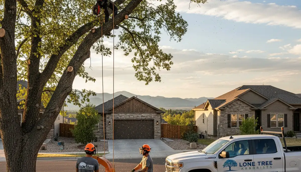 Professional tree removal service in Denver CO safely cutting down and clearing large trees