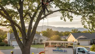 Professional tree removal service in Denver CO safely cutting and clearing residential trees