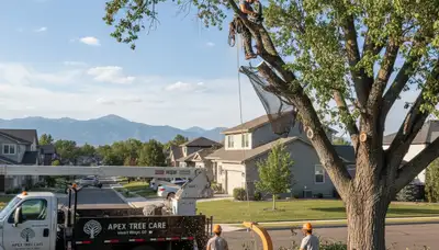 Professional tree removal service team working safely in Denver, CO